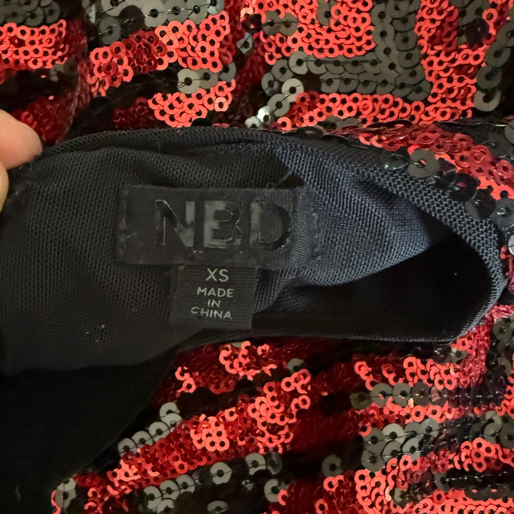 NBD Kailani Red and Black Sequin Dress - Picture 2 of 4